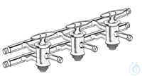 Rampa vuoto - azoto doppia con 8 rubinetti NS18,8 
Rubinetti NS18,8 con maschio pieno a 2 vie...